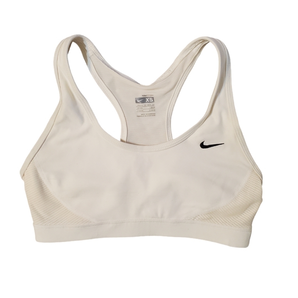 Nike Pro Women's White Classic‎ Swoosh Training Crossfit Sports Bra XS